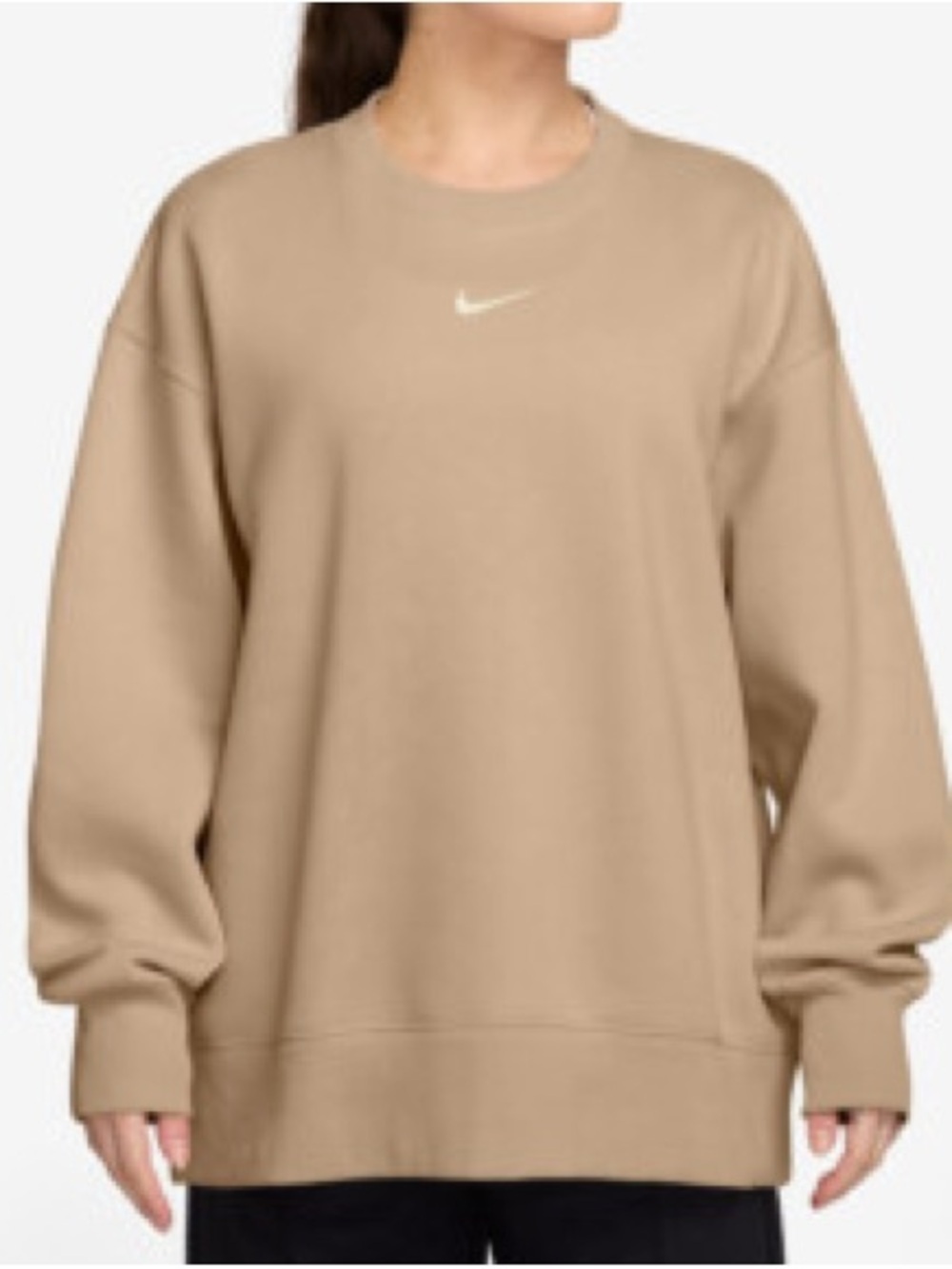 Nike Oversized Crewneck Sweatshirt Size XL Phoenix Fleece Tan Brown